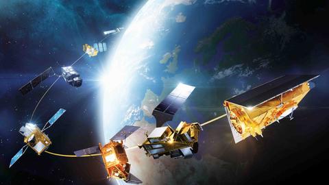 Copernicus constellation satellites in orbit