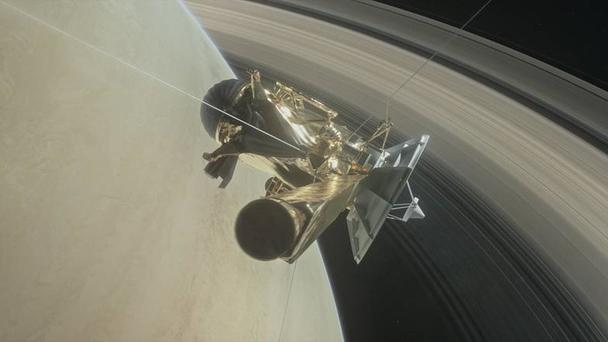Cassini Grand Finale dive between Saturn and its innermost rings as part of the mission's Grand Finale