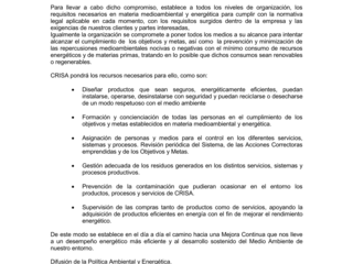 Crisa Environmental and Energy Policy Spanish Crisa Environmental and Energy Policy Spanis