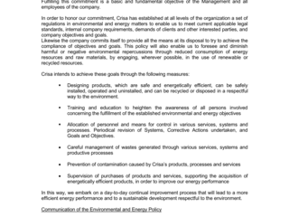 Airbus Crisa Environmental and Energy Policy Airbus Crisa Environmental and Energy Policy