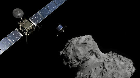 La sonda Rosetta junto al cometa 67P/Churyumov_Gerasimenko y nuestra electrónica (STR EU & NAVCAM EU)