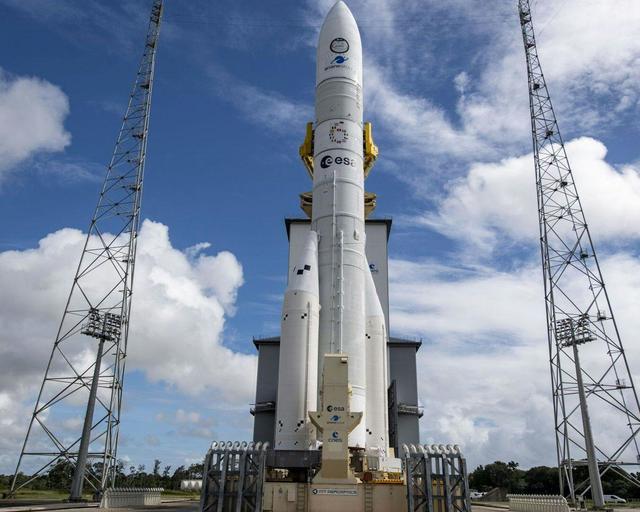 Ariane 6 rocket at launch pad Ariane 6 rocket at launch pad