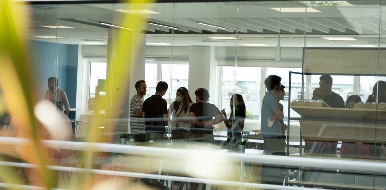 Airbus Crisa employees enjoying the Workcafe